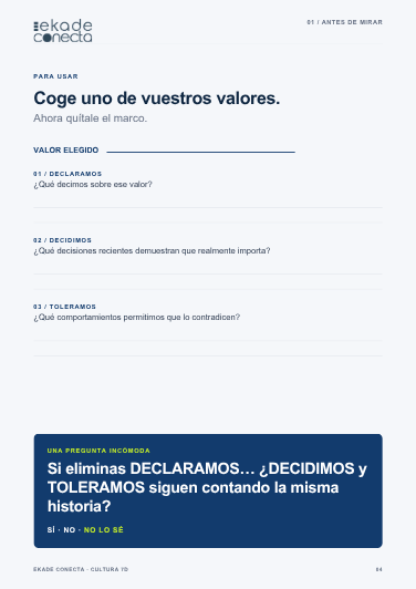 Página real ejercicio de valores